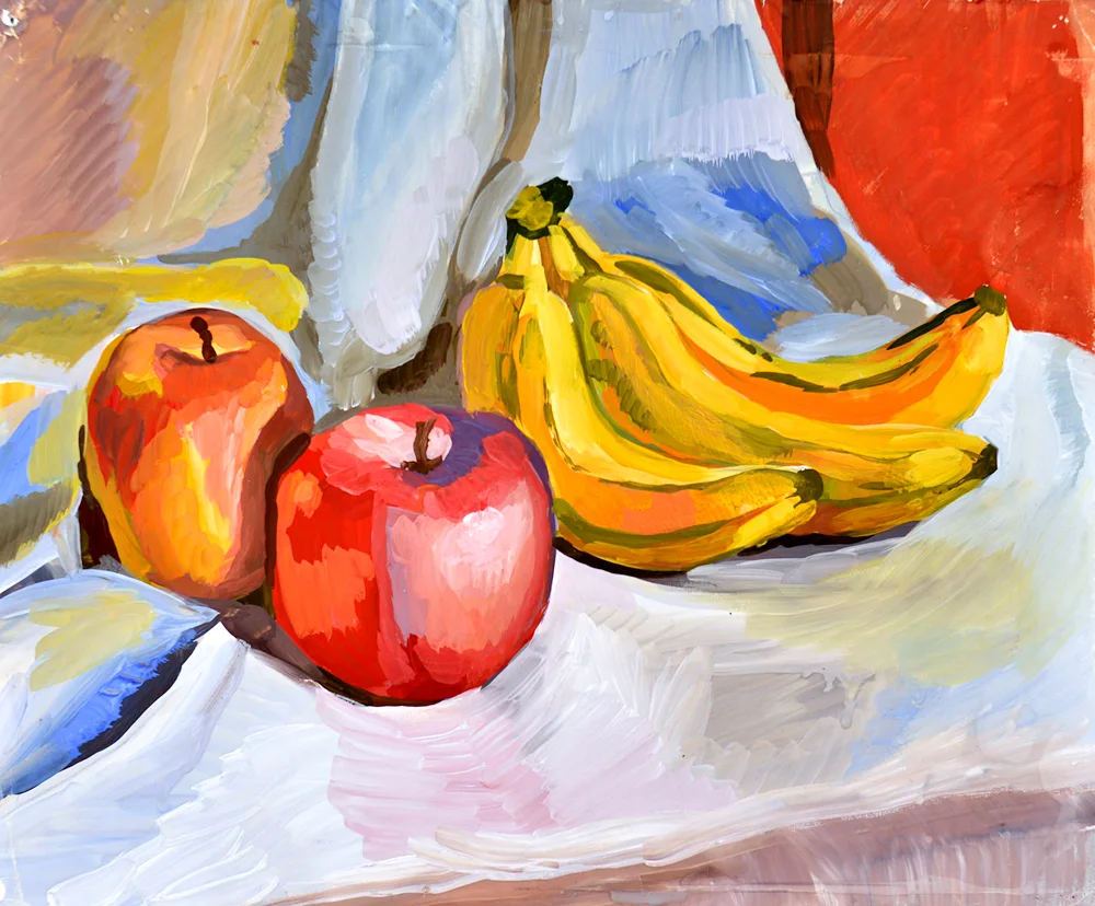 Gouache still life painting