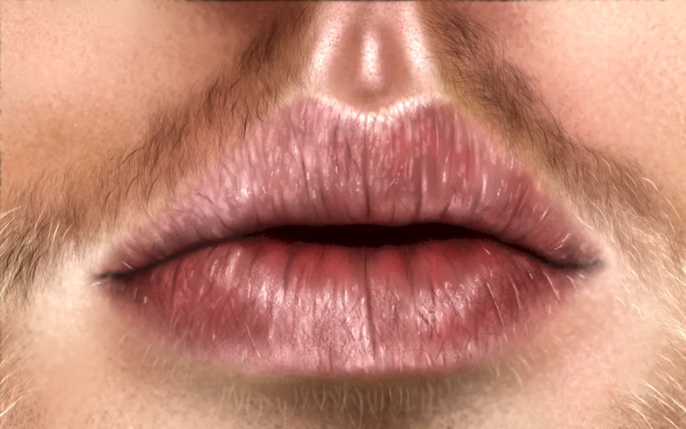 Men's lips