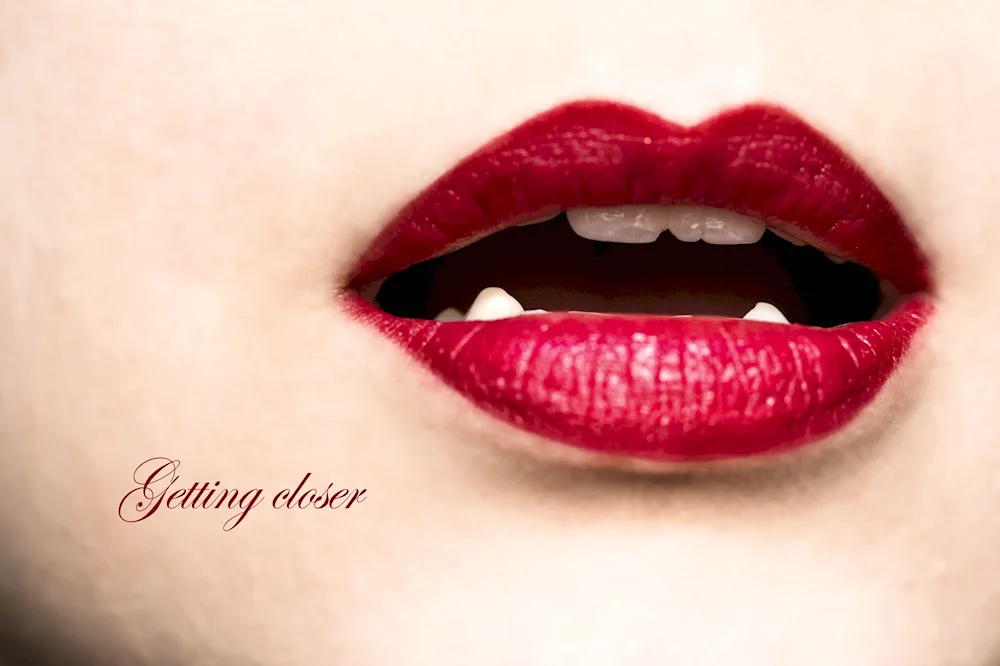 Red juicy lips