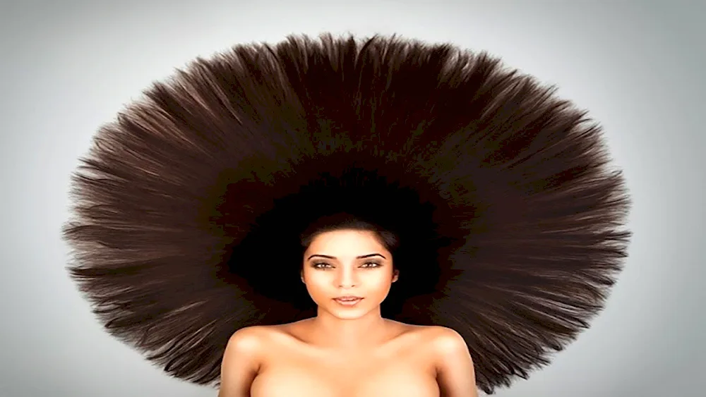 Bushy hair