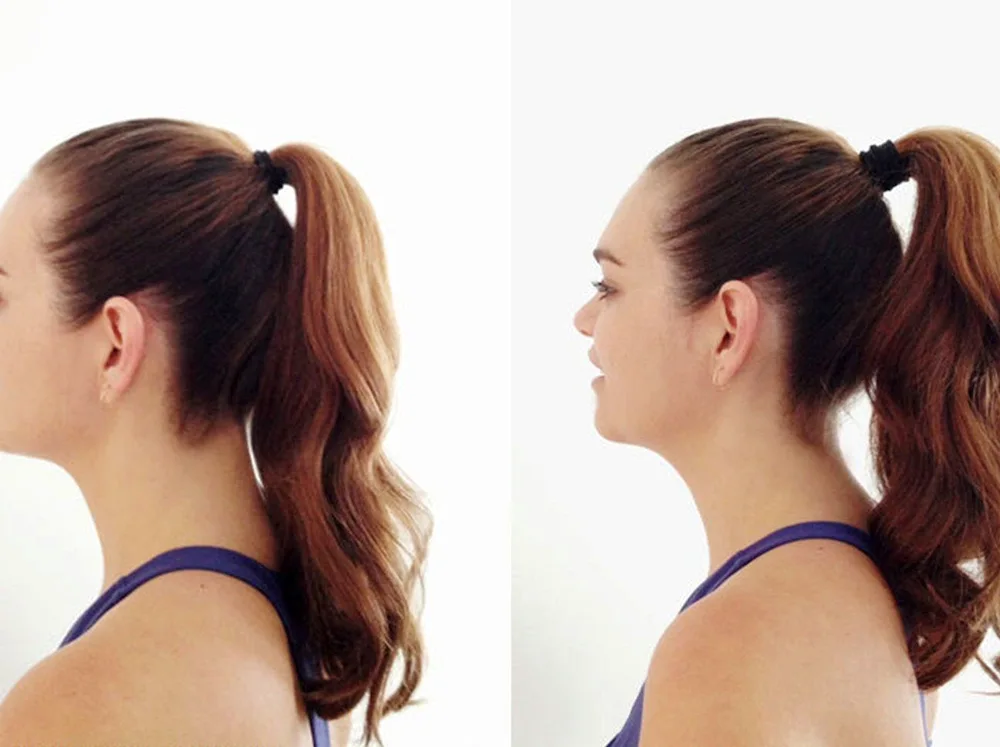 Dense hair in a ponytail