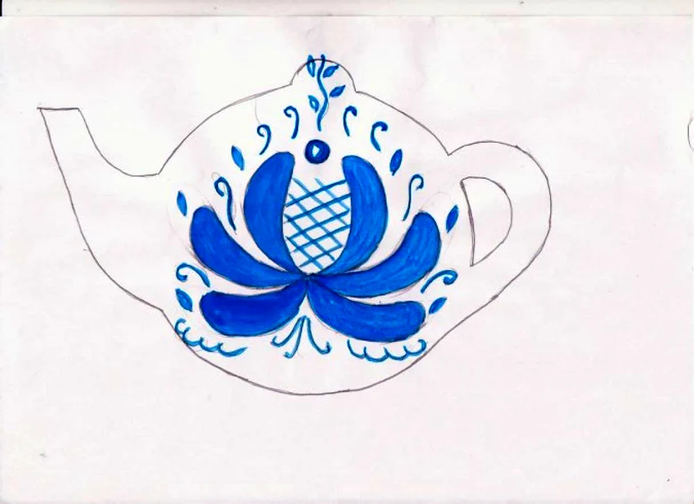 Gzhel painting drawings easy
