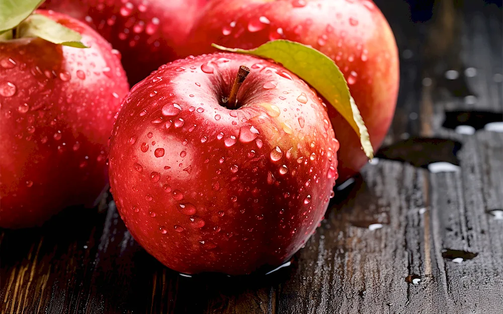 Apple on a black background