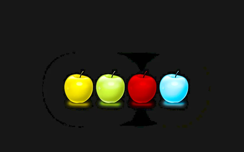 Apple on a black background