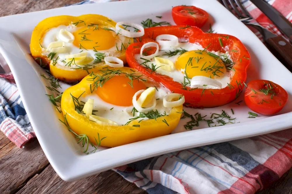 Breakfast with boiled eggs