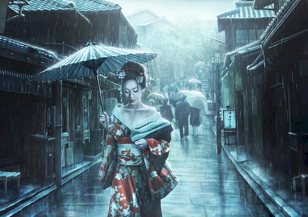 Japanese kimono geisha samurai