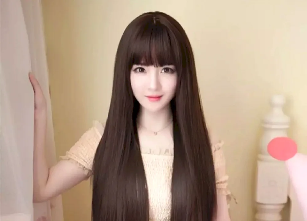 Japanese girl with long hair