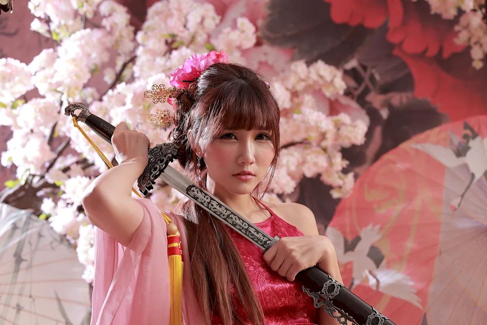 Japanese girl with a sword
