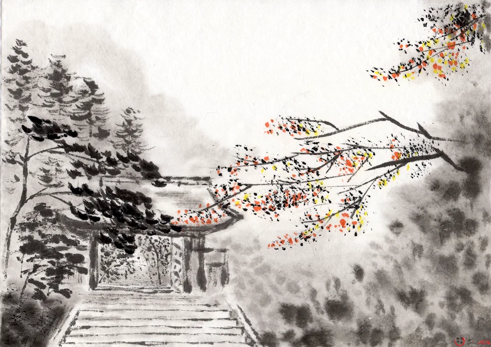 Japanese Monochrome Painting Sumi- e