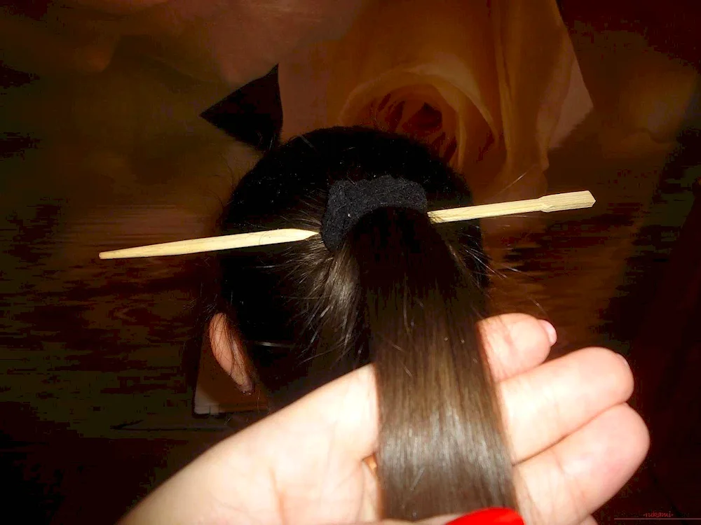 Japanese hairstyle with chopsticks