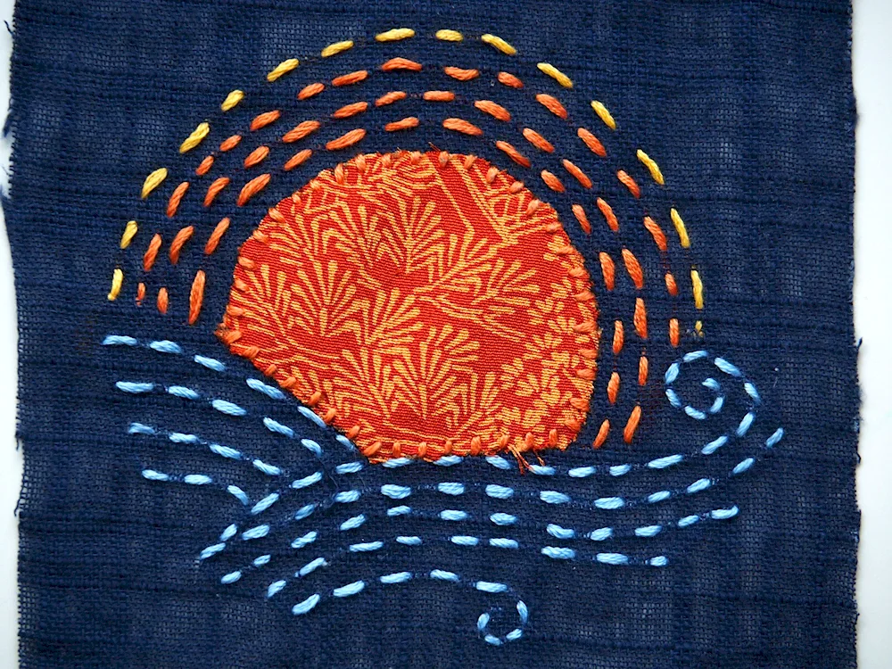 Japanese embroidery sashiko Boro technique