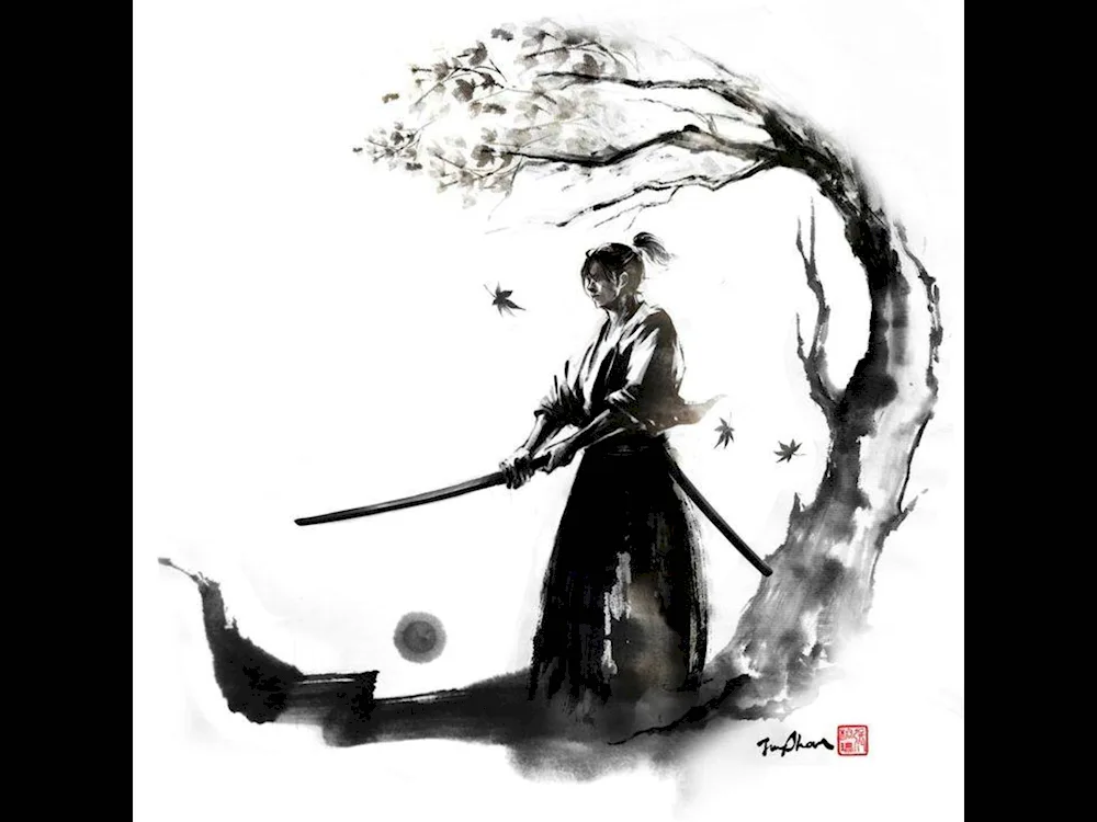 Japanese Bushido painting