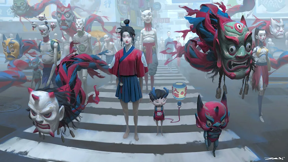 Japanese Yokai demons