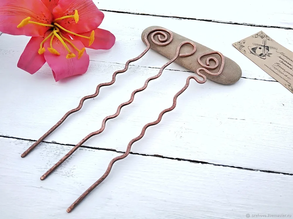 Wooden hairpins