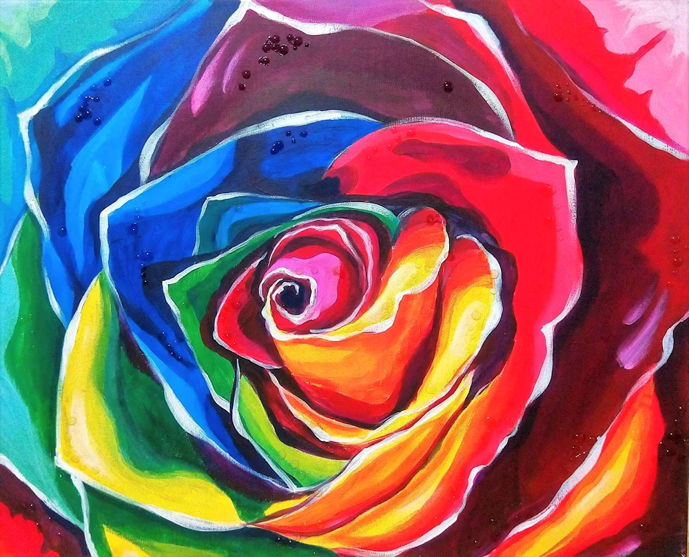Vibrant paintings with acrylics