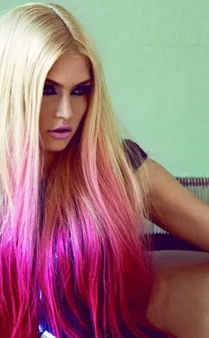 Bright strands on blonde hair