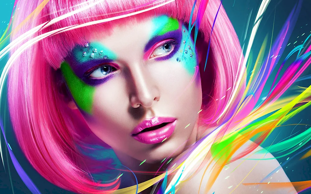 Bright makeup