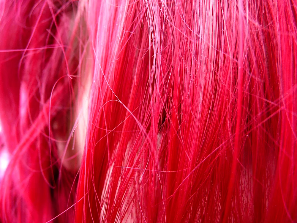 Portrait of a girl with pink hair