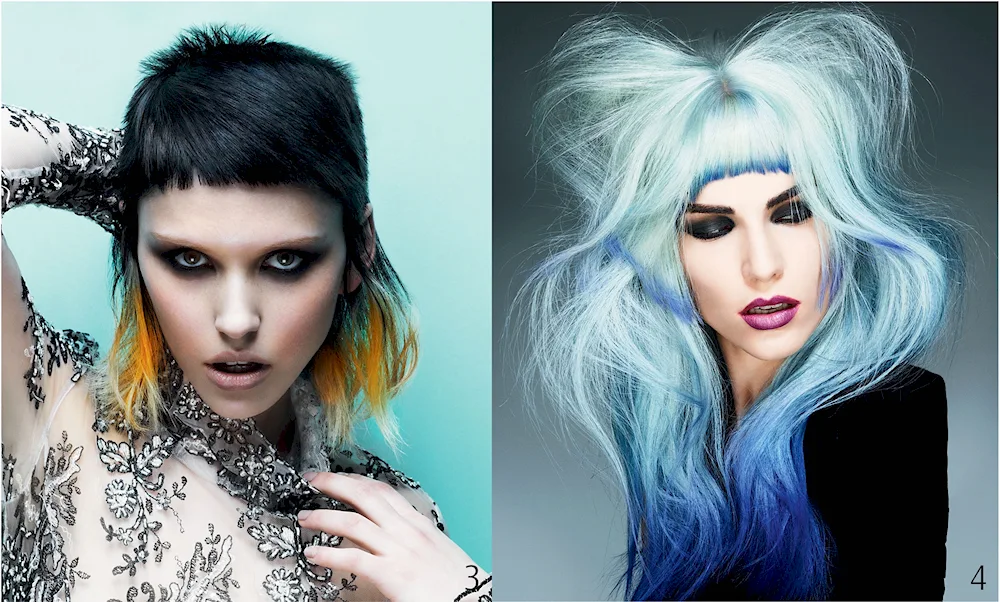 Bright block hair colouring