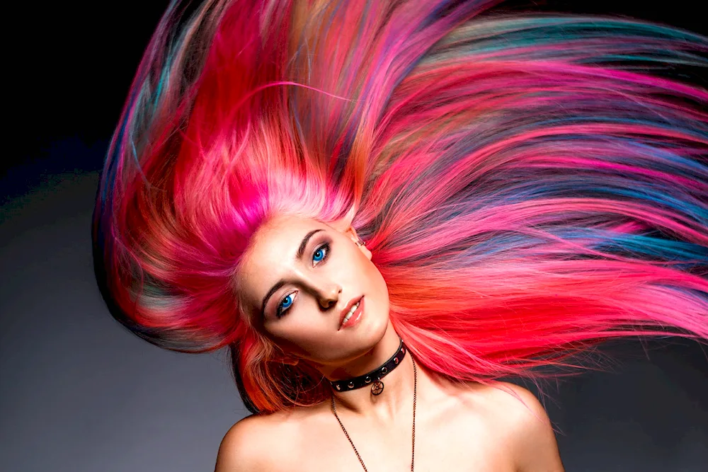 Bright hair colouring