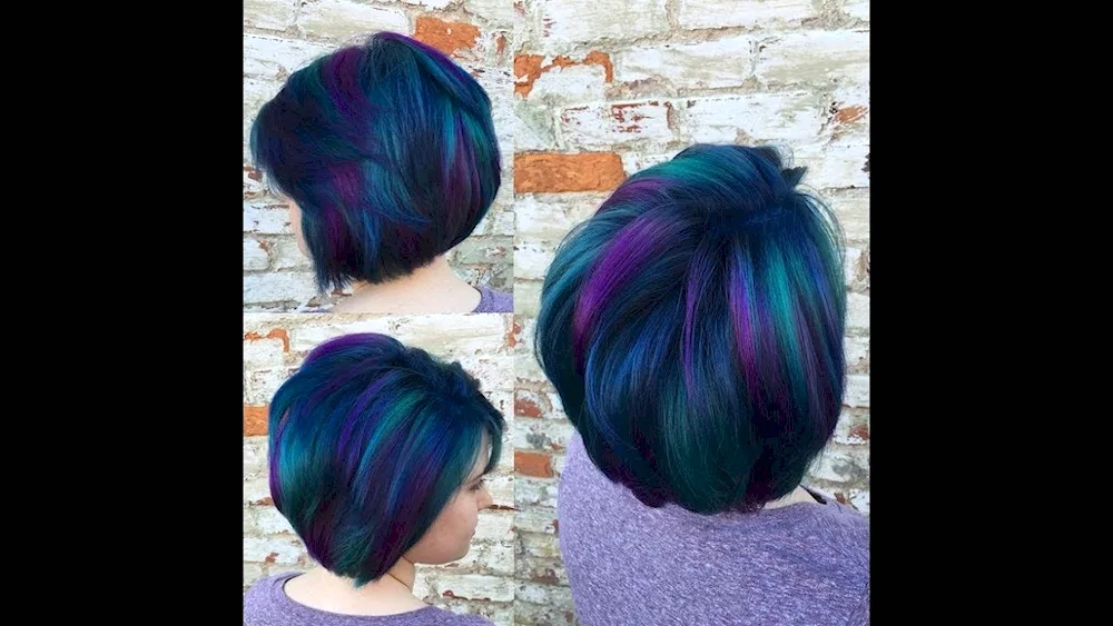 Violet colouring for short hair