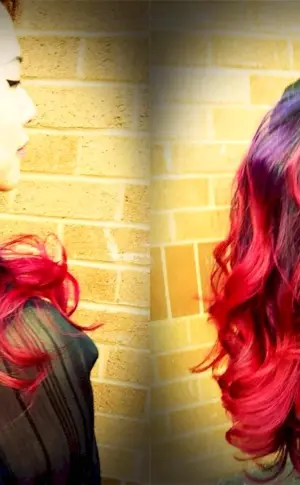 Bright colouring on dark hair