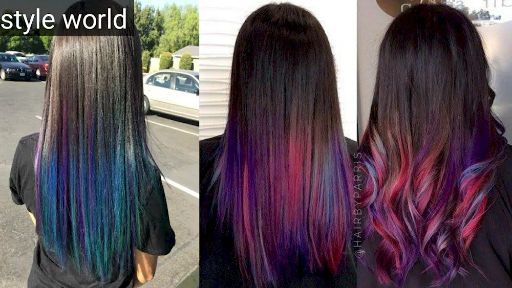 Selena Gomez with purple hair