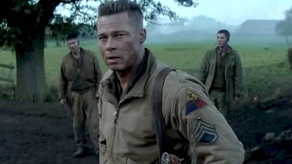 Brad Pitt fury hairstyle