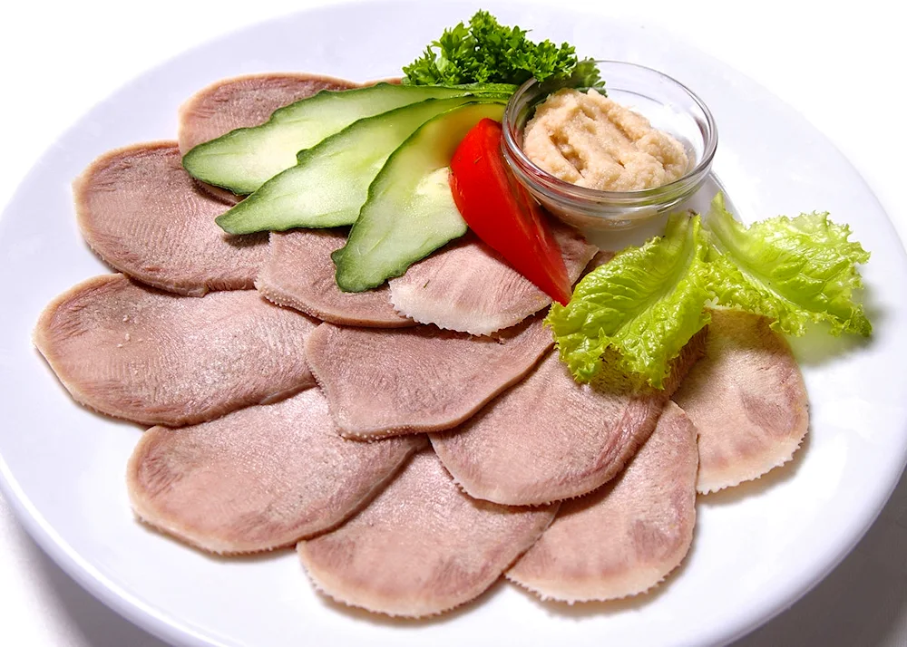 Boiled beef tongue