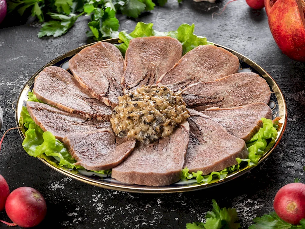 Boiled beef tongue boiled