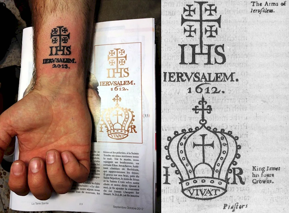 Jerusalem cross tattoo