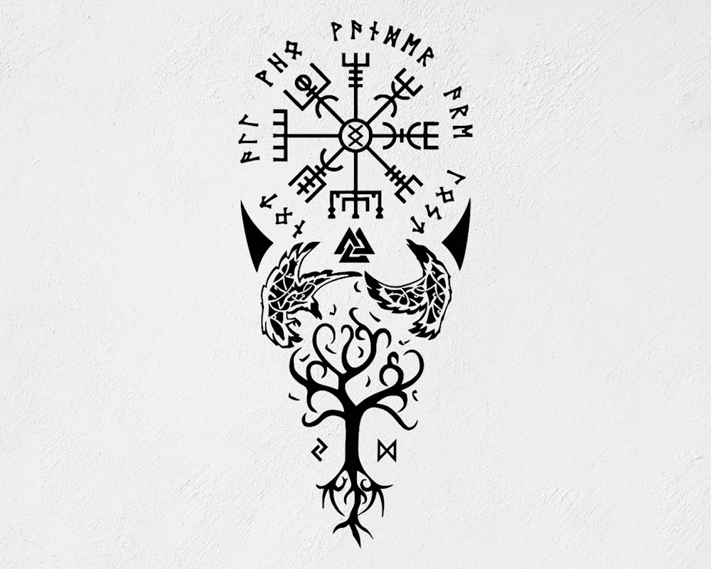 Iggdrasil Vegvisir sketches