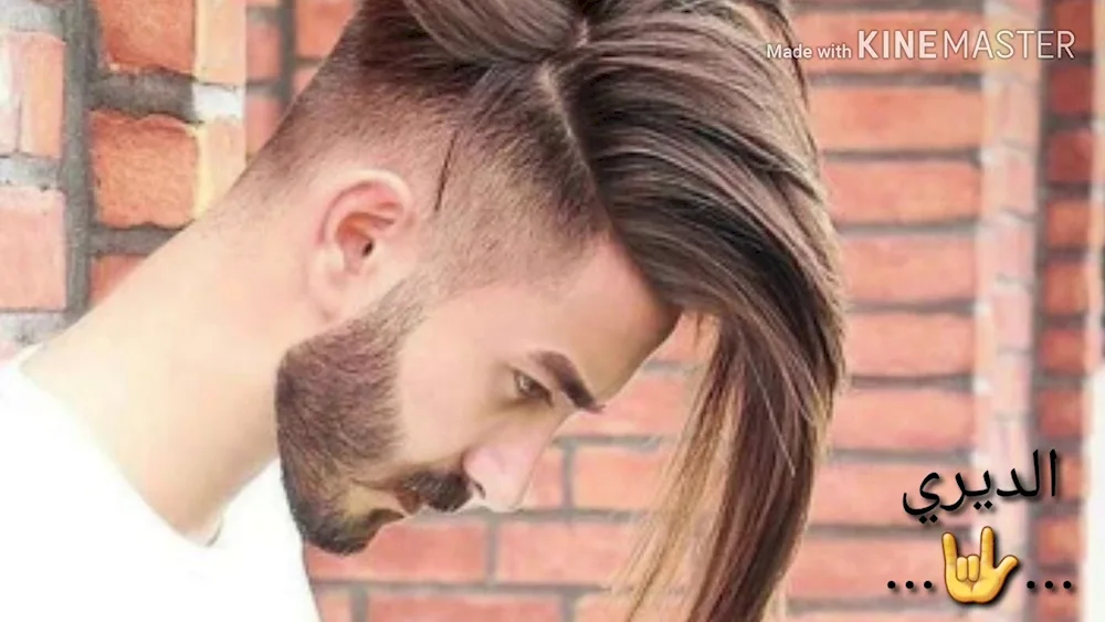 Men's topknot haircut