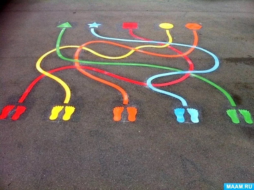 Playing on asphalt in kindergarten