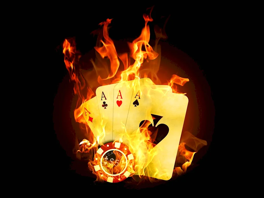 Game cards in fire