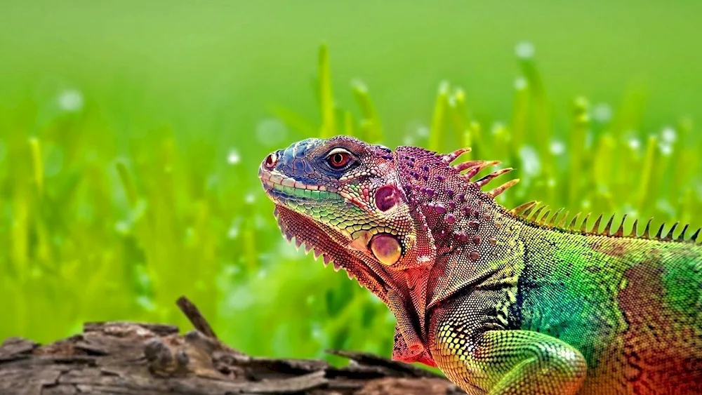 Iguana and chameleon