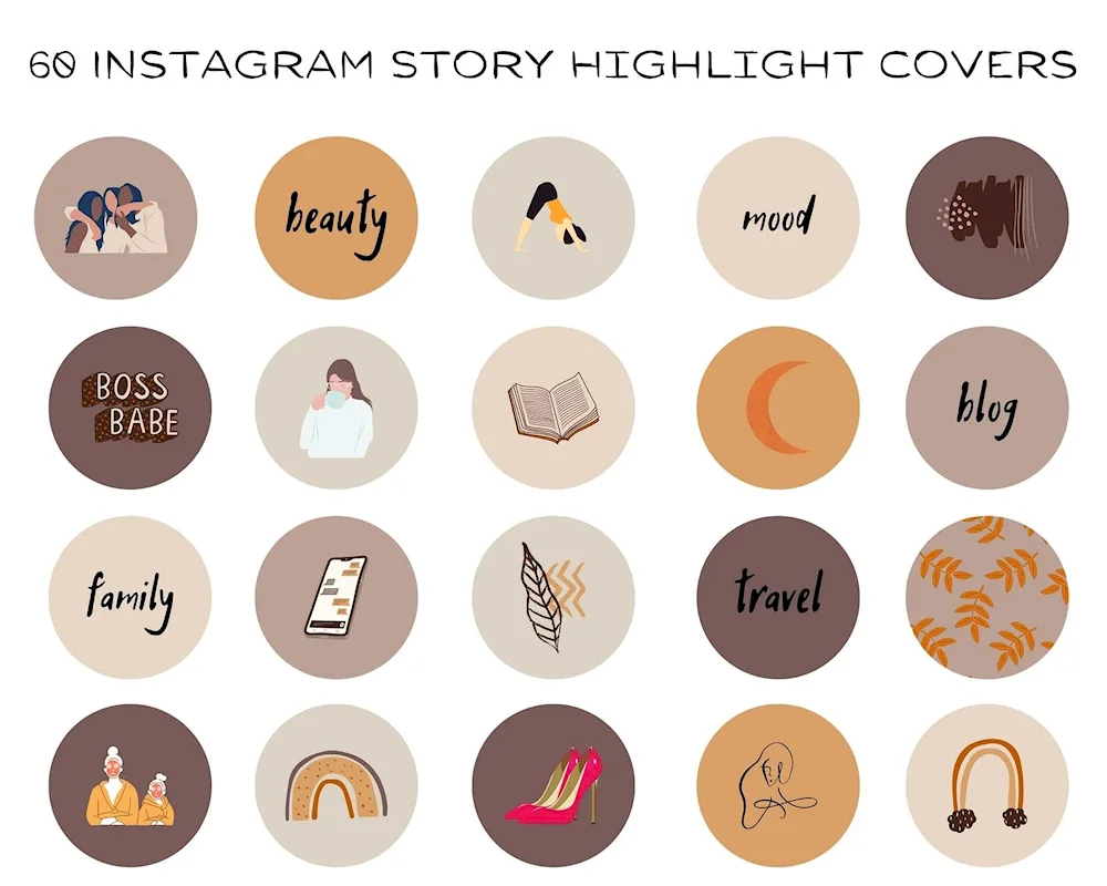 Icons for actual Instagram stories