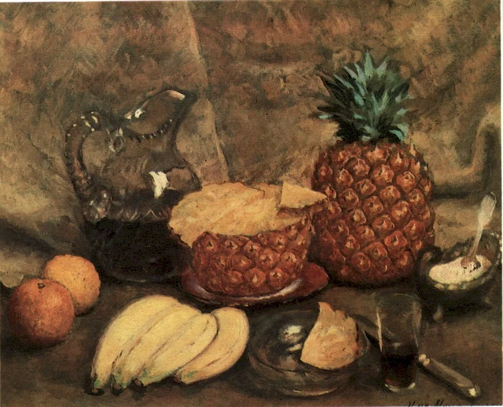 Ilya Ivanovich Mashkov ‘fruit on a dish’. Ilya Mashkov still life with fruit