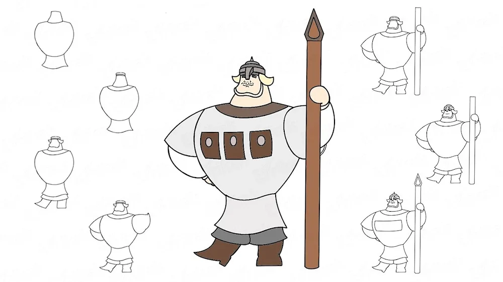 Ilya Muromets drawing step by step