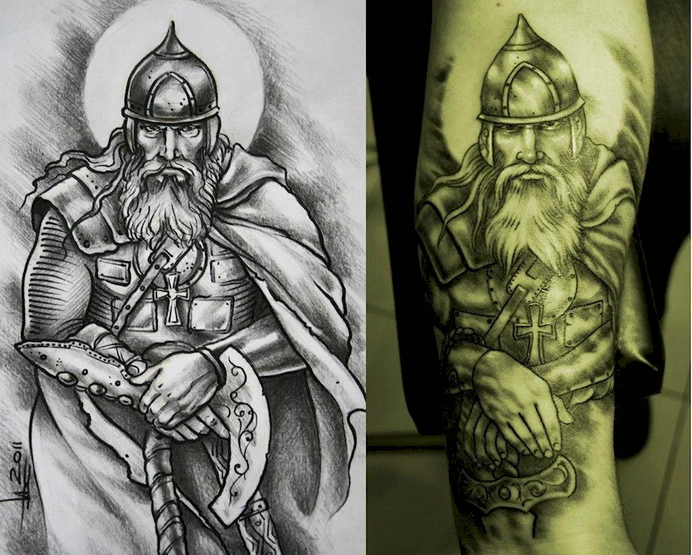 Ilya Muromets tattoo sketch