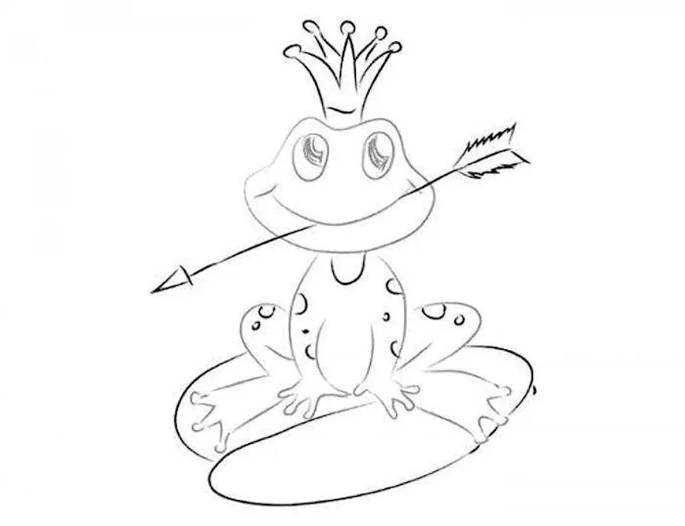 Is an illustration for the fairy tale of Tsarevna the frog in pencil