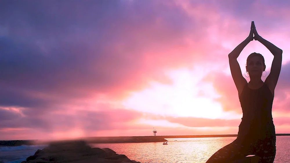 Yoga at sunset