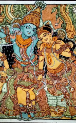 Art of ancient India painting Krishna