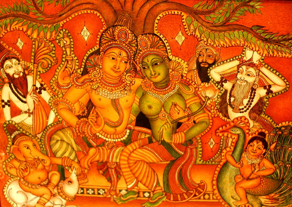 Art of ancient India Krishna painting