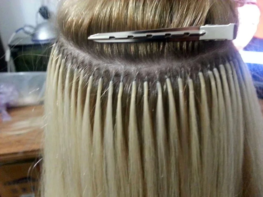 Hair extensions in the salon