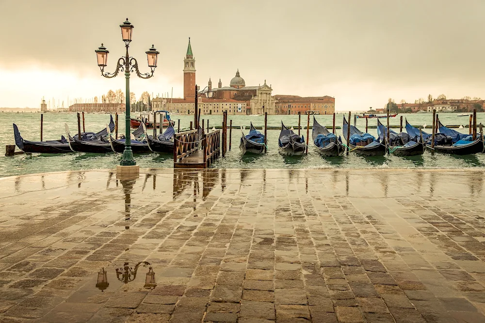 Italy Venice gondolas