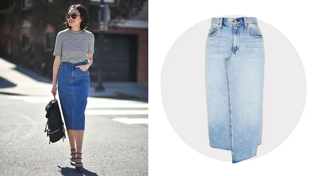 Fashionable denim skirts