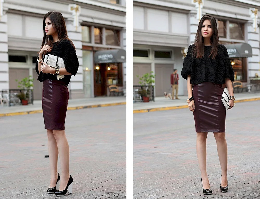 Figures with midi skirt