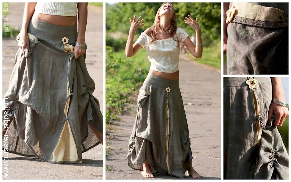 Linen maxi skirt