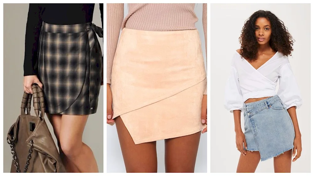 Leather midi skirt with flared skirt short